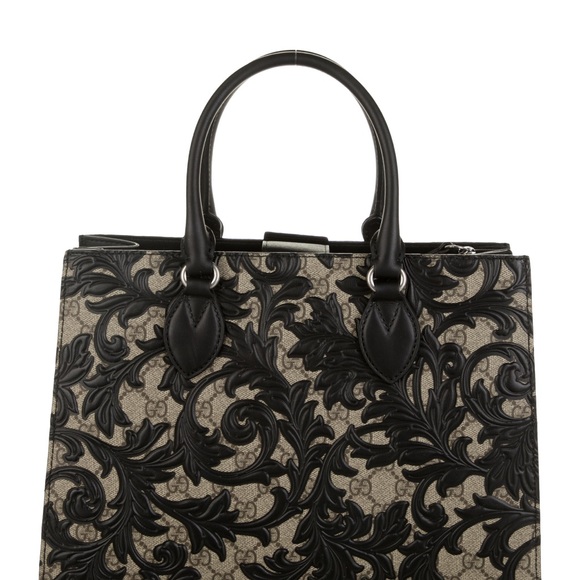 Gucci Arabesque Black GG Supreme Tote Handbag - Picture 2 of 5